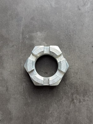 Гайка корончатая, прорезная низкая М30х1,5 ГОСТ 5919-73, класс прочности 10, покрытие цинк