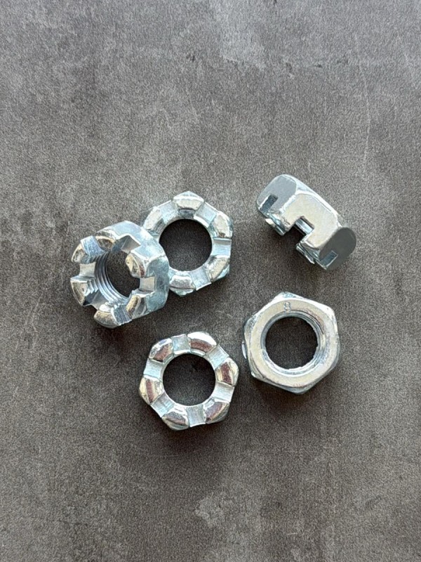 Гайка корончатая, прорезная низкая М16х1,5 ГОСТ 5919-73 , покрытие цинк