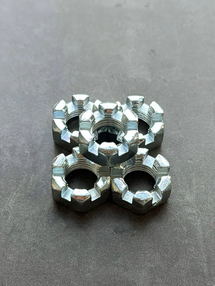 Гайка корончатая, прорезная низкая М12 ГОСТ 5919-73, класс прочности 10, покрытие цинк